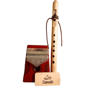 Подаръчен комплект за двама - калимба, индианска флейта и дървен шейкър